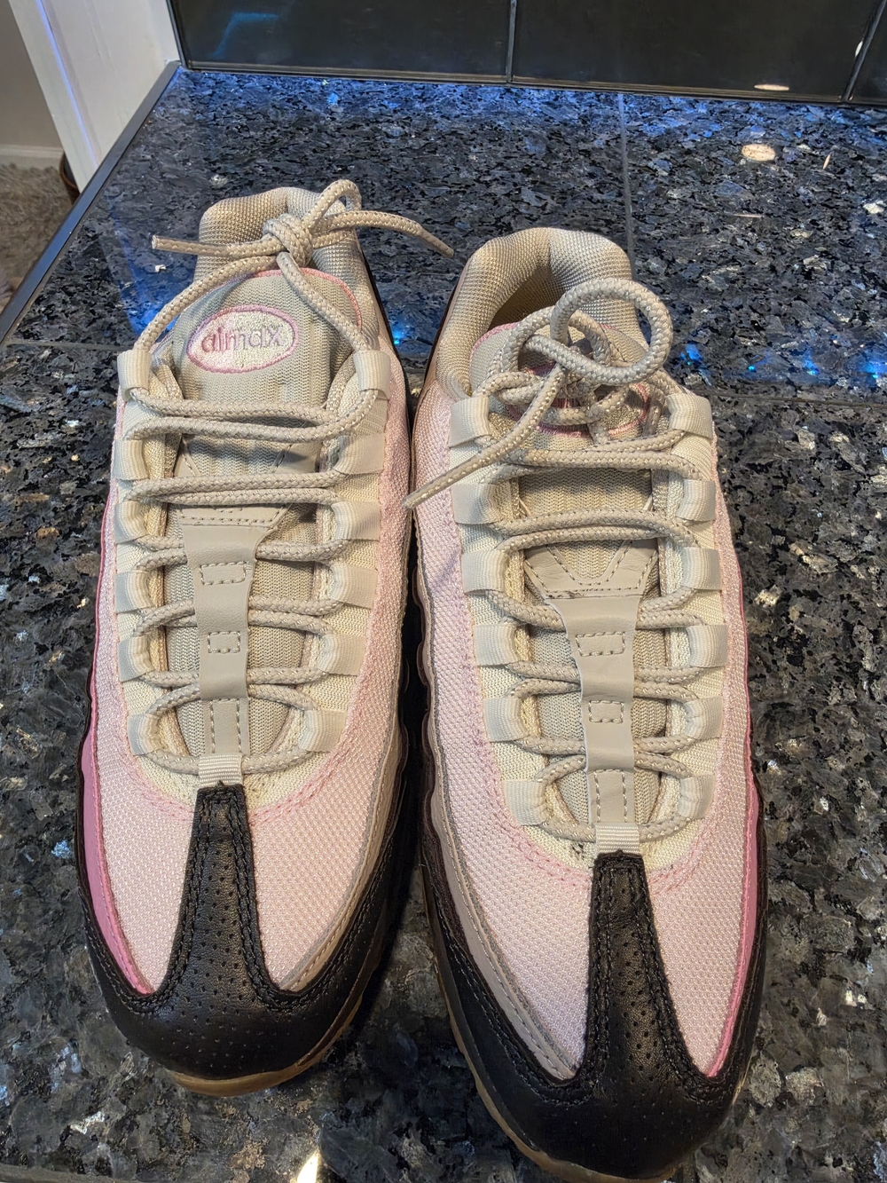 Nike Air Max Women's Pink and Cream Sneakers